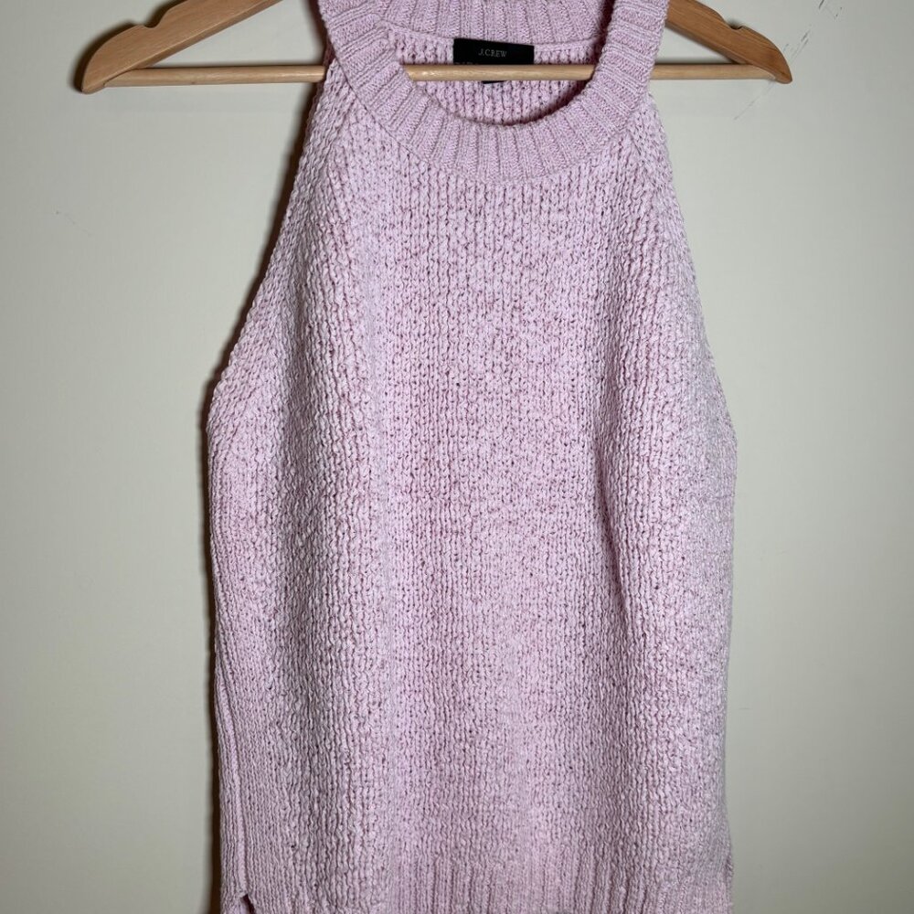 J CREW Knit Halter Top Tank Sleeveless Pink Size Large NWOT